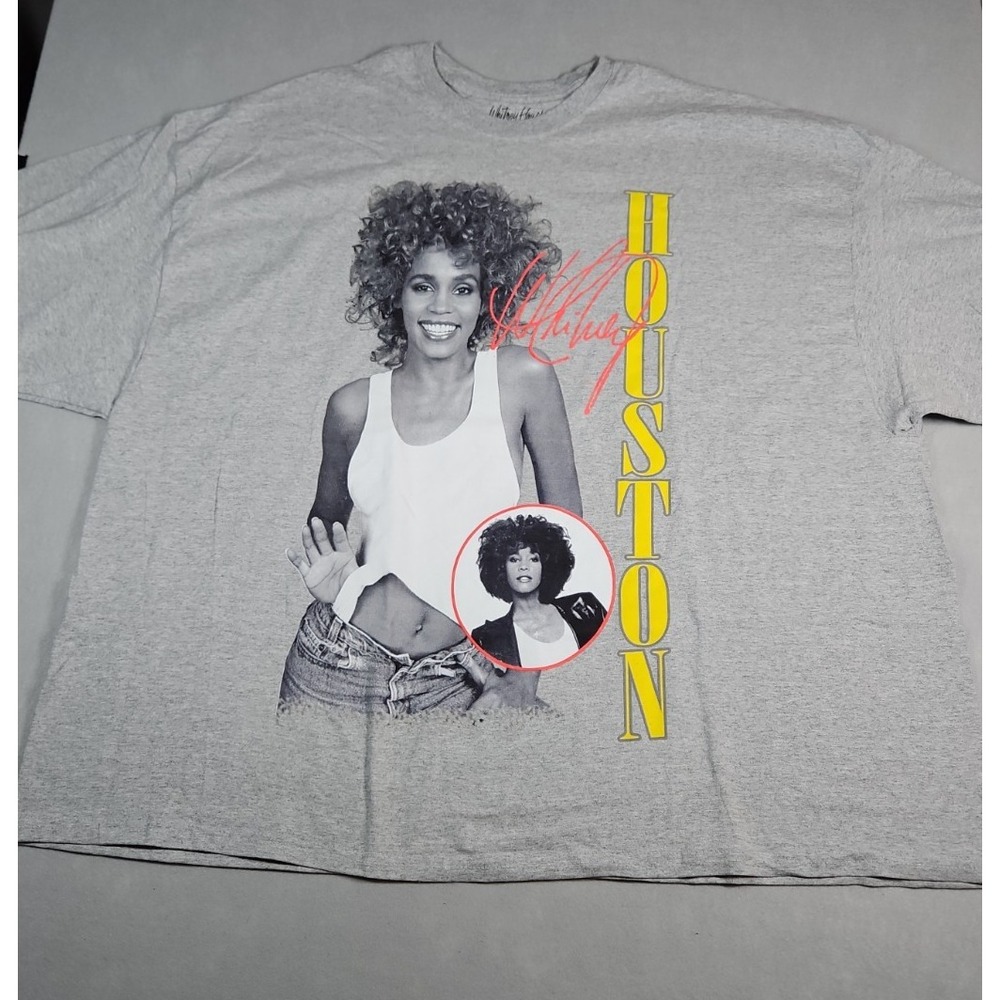 Whitney Houston Mens Grey Graphic T Shirt Size 5X NWOT